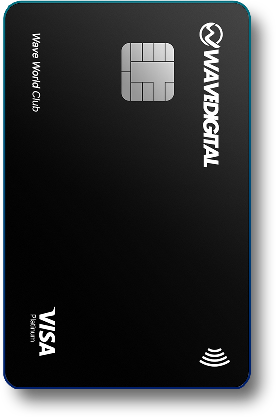 Wave World Club black metal Visa card